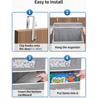 Jarlink Over The Door Organizer Storage, 5 Shelf Hanging Door Organizer With 5 Large Capacity Pockets, Anti Tilt 44 Lb Load Behind Door Storage For Bedroom, Bathroom, Pantry, Nursery, (Grey)
