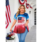 Womens Plus Size Tops Short Sleeve Swing Flare Flowy Tunic Loose Fit Summer Casual Blouses To Wear With Leggings