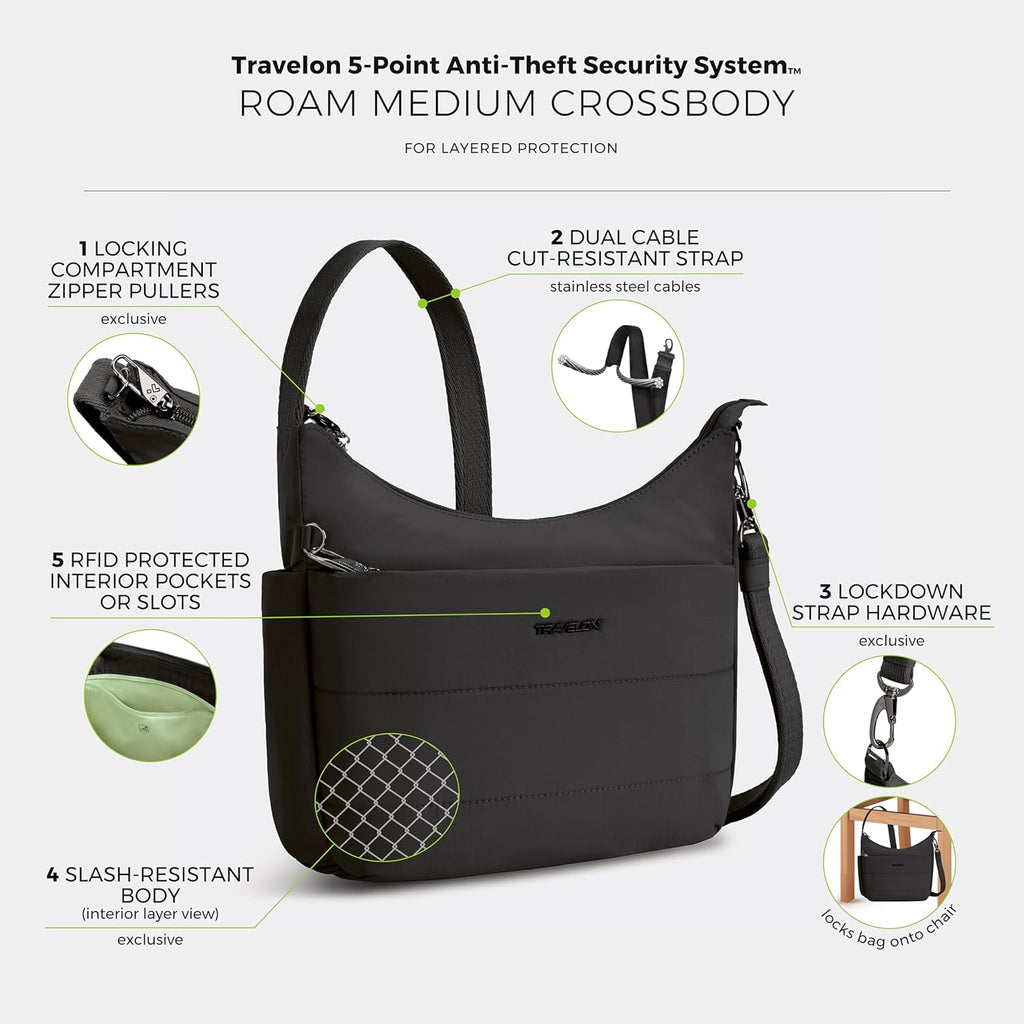 Travelon Anti-theft Roam Medium Crossbody