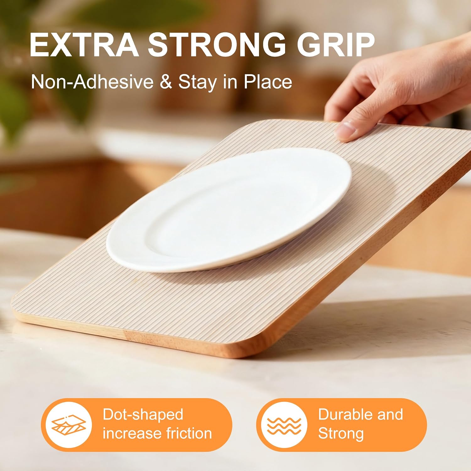 Shelf Liner For Kitchen 12In X 20Ft Cabinet Drawer, Fridge Liner | Non-Adhesive, Oil-Proof & Waterproof Contact Paper Liner For Home Kitchen Cupboard, Fridge, Durable, Washable, Easy To Cut