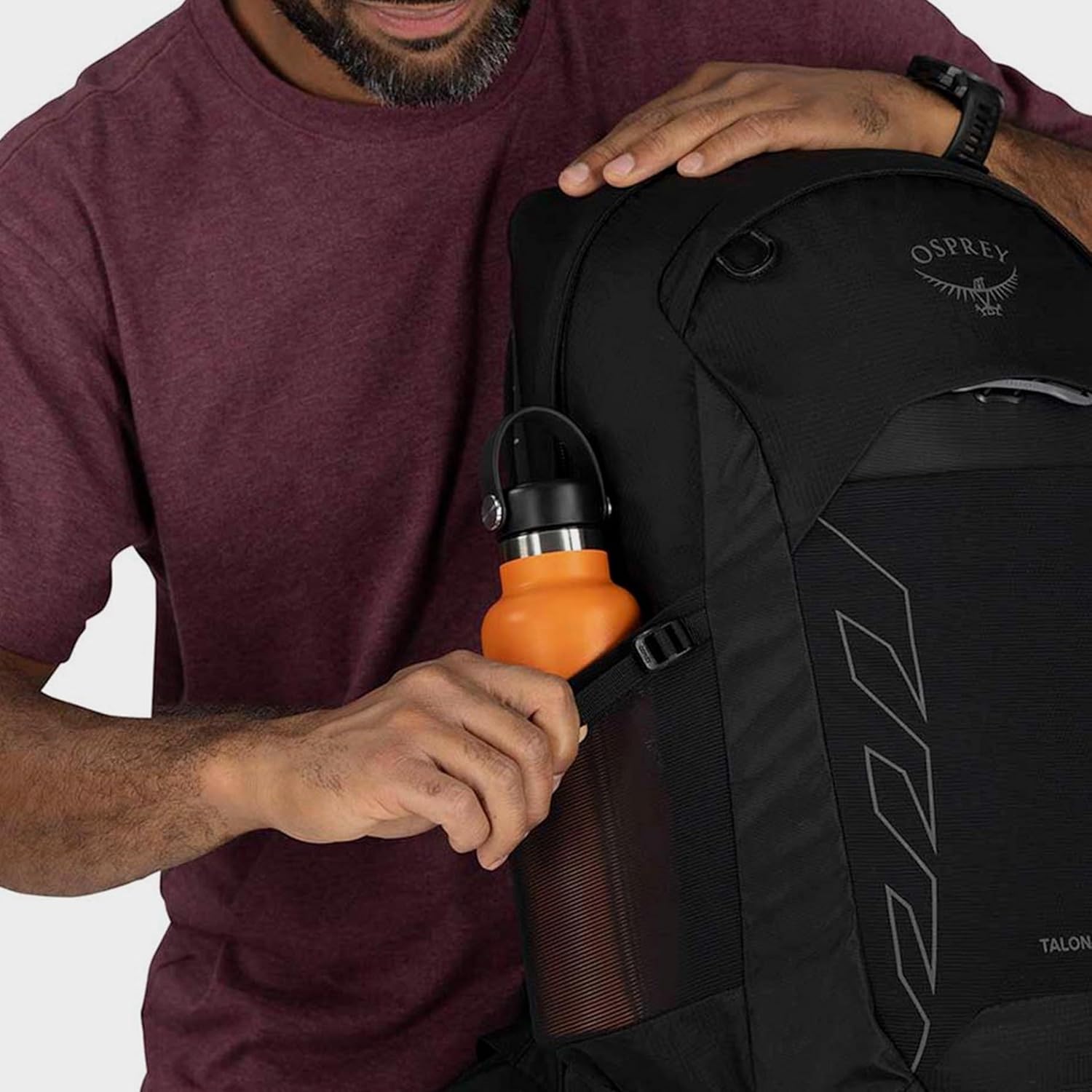 Osprey Talon 22L Men'S Lightweight Hiking Backpack - Small Daypack For Travel & Camping, Black/Coal Grey