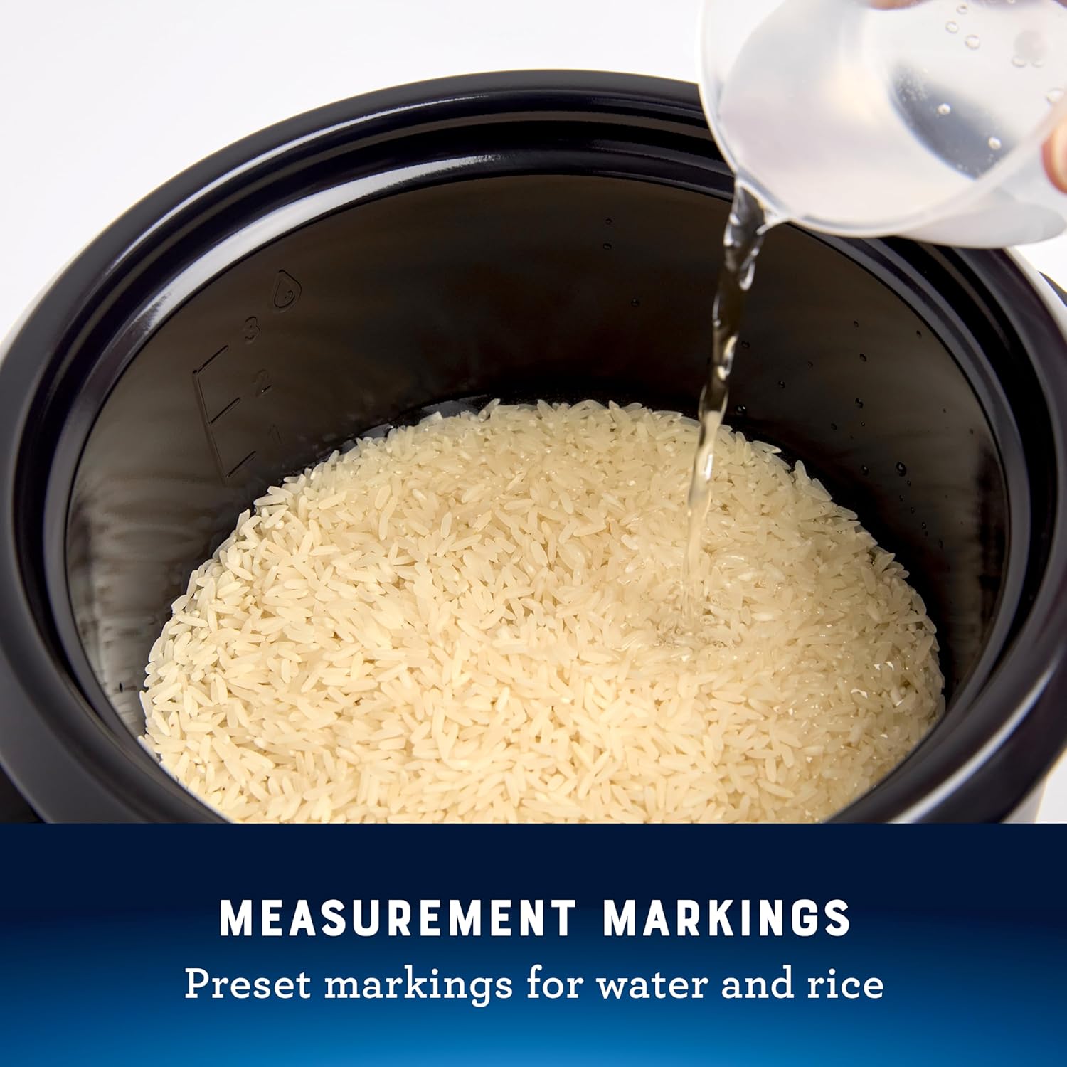 Oster Rice Cooker, 6 Cup Cooked (3 Cup Uncooked), Electric Rice Maker, Compact Size for Family Meals & Sides, Automatic Keep Warm, Nonstick Inner Pot, Black