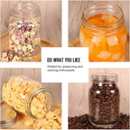 BEWAVE Glass Mason Jars, 16oz Clear Glass Jars with Lids for Sealing, Regular Mouth Canning Jars for Food Storage, Snacks, Candies, DIY Projects, 4 Pack