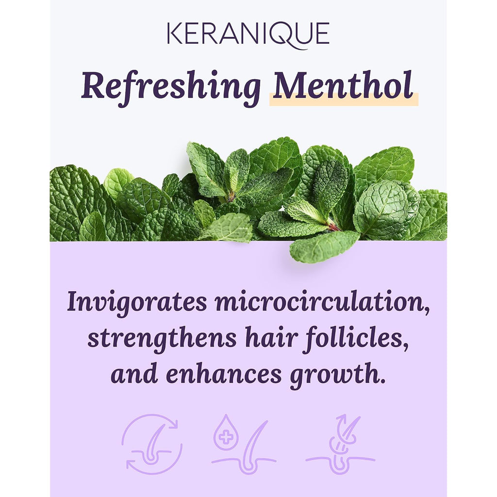 Keranique Volumizing Shampoo & Conditioner Set For Hair Repair, Growth & Thinning Hair Support – Keratin, Biotin, Menthol & Niacinamide, Lightweight Strengthening Formula - Keratin Amino Complex™