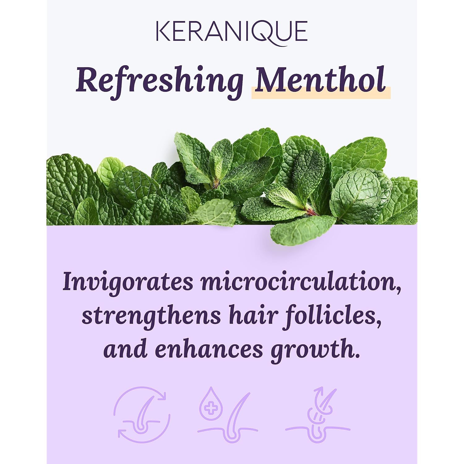 Keranique Volumizing Shampoo & Conditioner Set For Hair Repair, Growth & Thinning Hair Support – Keratin, Biotin, Menthol & Niacinamide, Lightweight Strengthening Formula - Keratin Amino Complex™