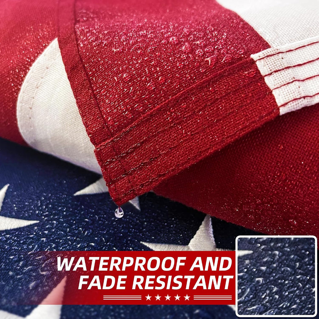 Premium American Flag 3X5 Ft Tearproof Series For Outside, Heavy Duty Outdoor，Longest Lasting, Super Tough Fade Resistant Spun Polyester, High Wind Us Outdoor Flags Embroidered Stars, Sewn Stripes, Brass Grommets