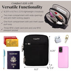 Baggallini Securtex® Anti-theft Mini Everything Crossbody Bag, 6.3"x8.25" Rfid, Locking Zippers & Cut-resistant Strap