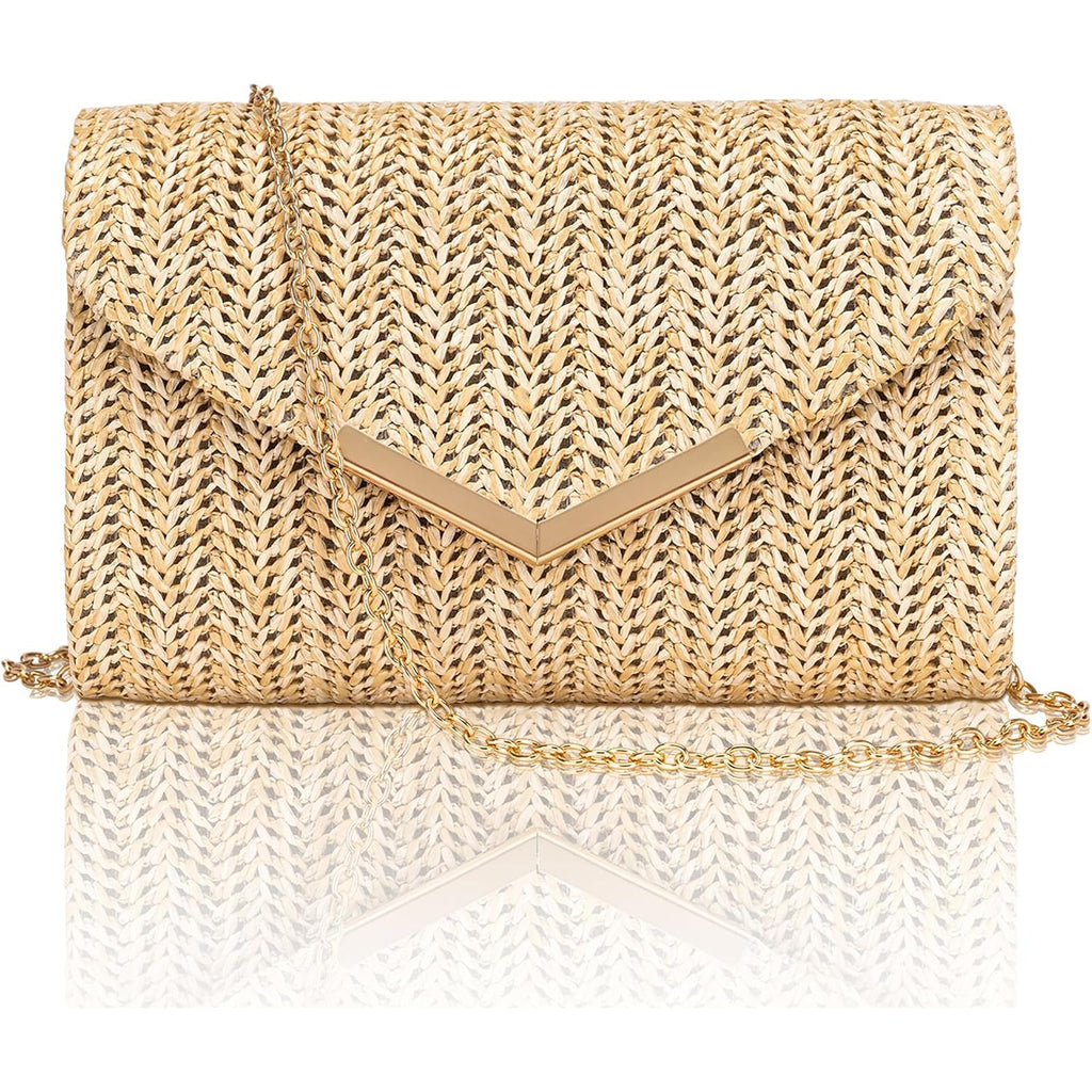 Larcenciel Clutch Purse For Women, Trendy Envelope Evening Handbag Party Bag & Chain For Wedding Prom Cocktail Night Vacation