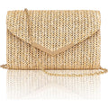 Larcenciel Clutch Purse For Women, Trendy Envelope Evening Handbag Party Bag & Chain For Wedding Prom Cocktail Night Vacation