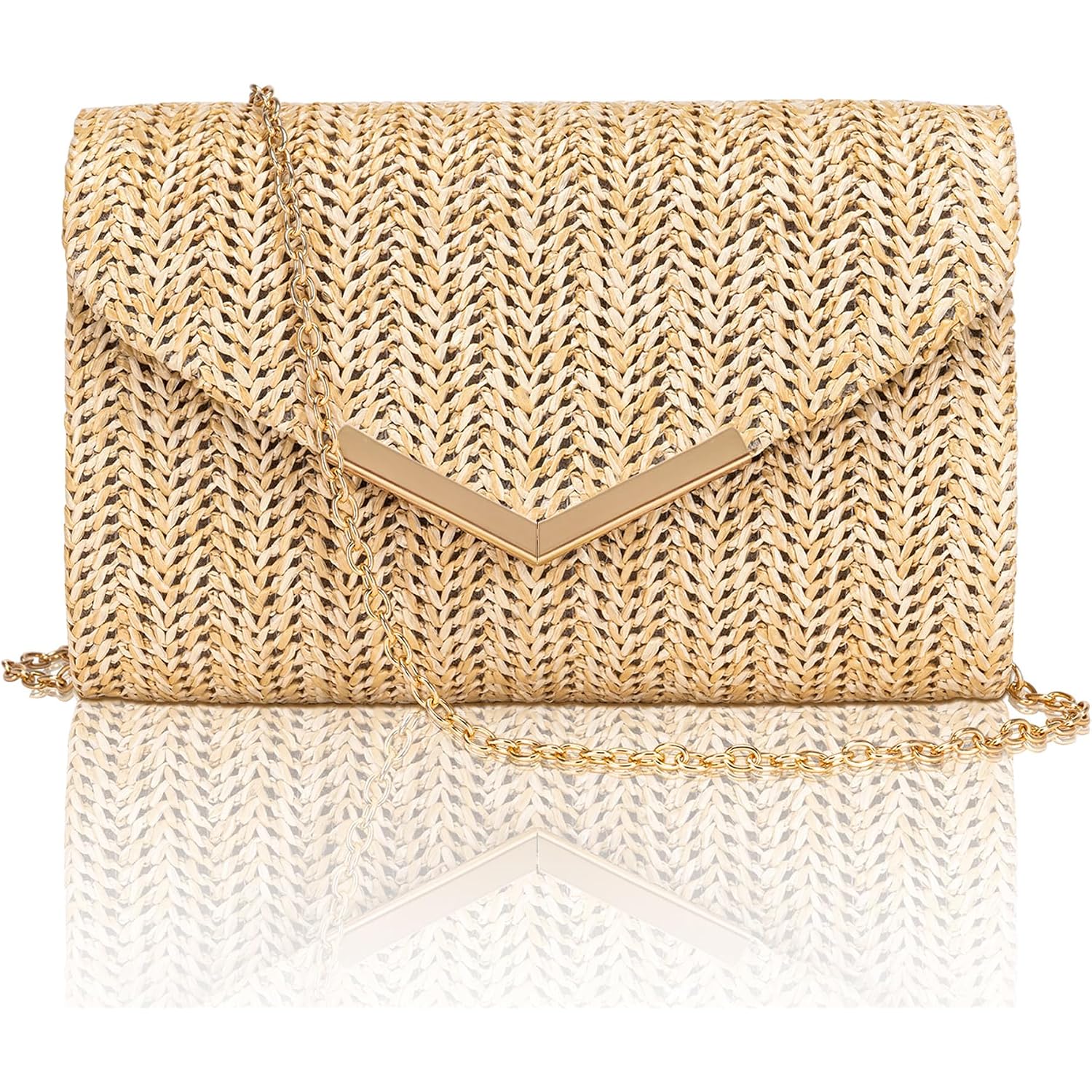 Larcenciel Clutch Purse For Women, Trendy Envelope Evening Handbag Party Bag & Chain For Wedding Prom Cocktail Night Vacation