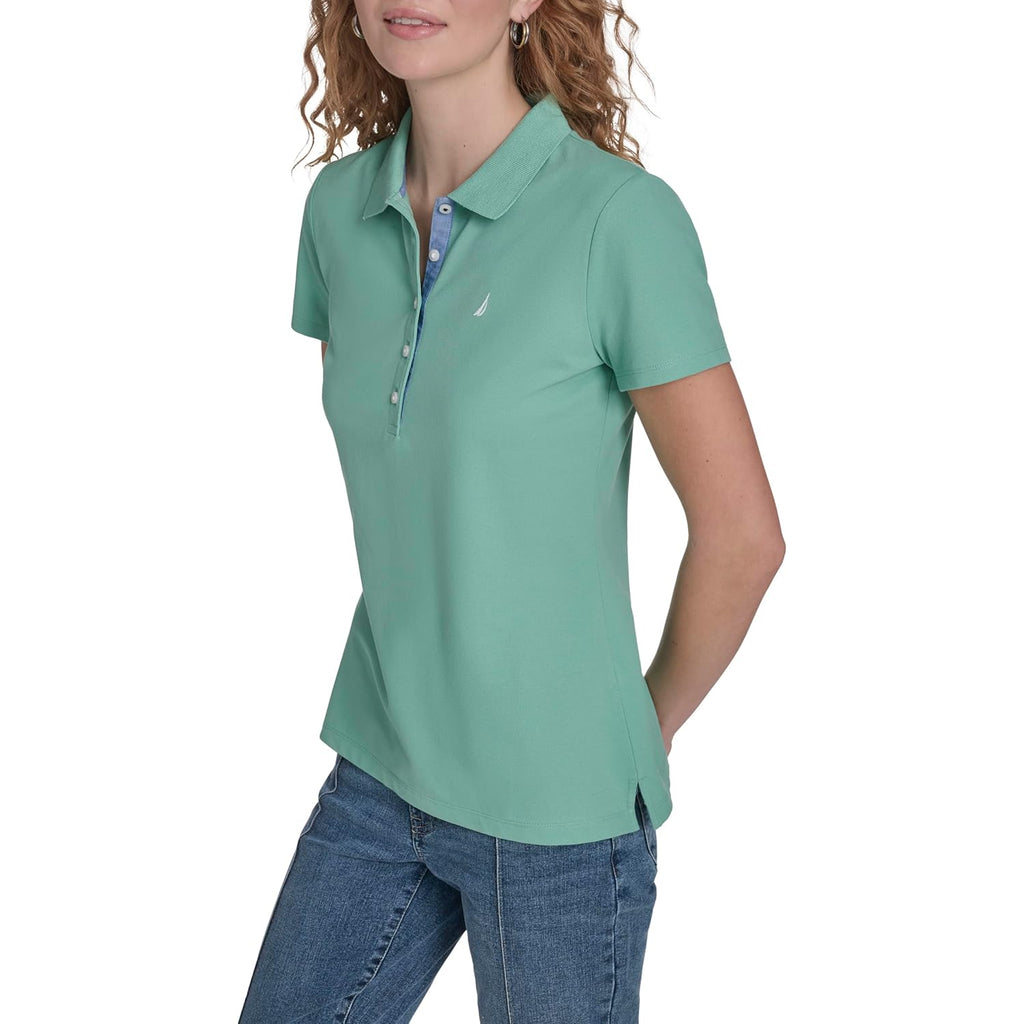 Women's Polo Short Sleeve Button Placket Polo