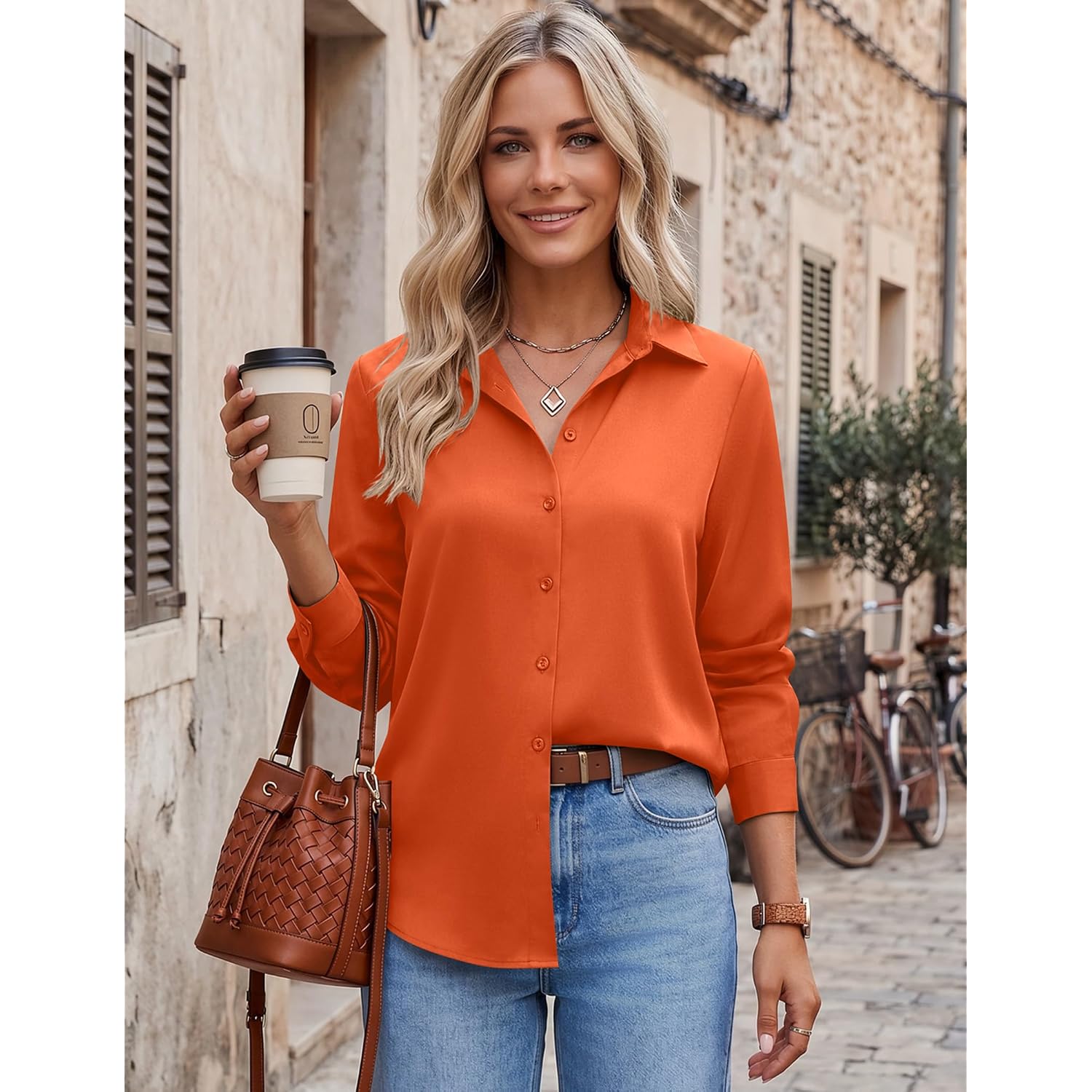 Zeagoo Blouses For Women Dressy Casual Long Sleeve Button Down Shirts Collared Summer Tops Fall Fashion Clothes