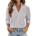 Lomon 3/4 Length Sleeve Womens Tops Dressy V Neck Collared Shirts Trendy Business Casual Work Blouses Vacation Outfits 2026