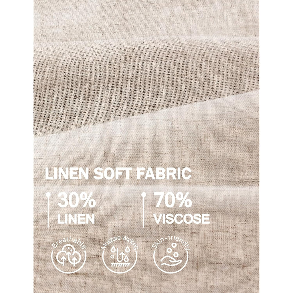 Coofandy Mens Casual Linen Shorts Elastic Waist Drawstring Loose Fit Summer Beach Vacation Shorts With Pockets