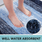 Arotive Microfiber Bathroom Rugs, Shaggy Soft and Absorbent Bath Rug, Non-Slip, Thick Plush Machine Washable Dry Bath Mats for Bathroom, Tub and Shower, 24x16, Blue, Rectangular