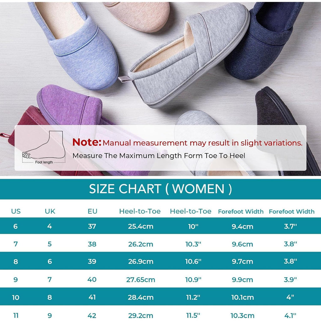 Hometop Women'S Comfy Loafer Slippers Lightweight Memory Foam Non-Slip Indoor House Shoes