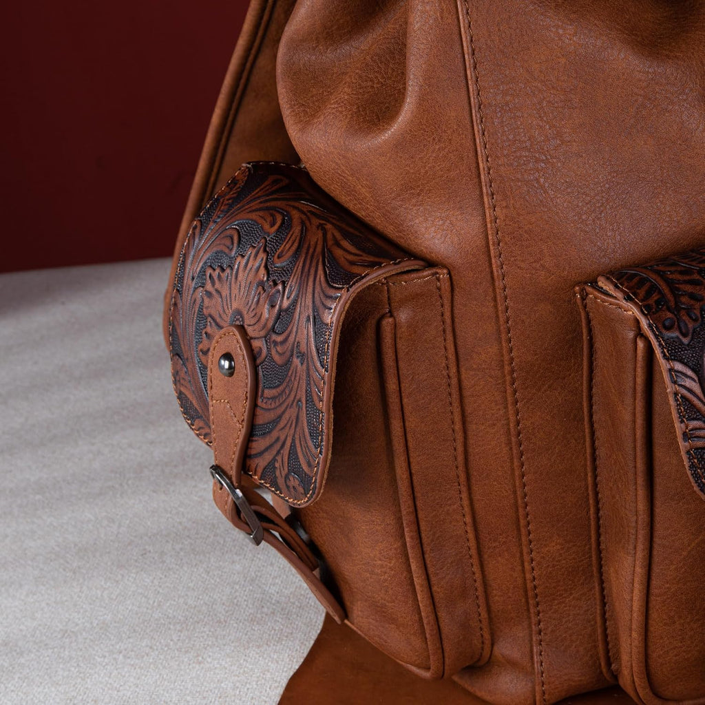 Montana West Wrangler Backpack Purse For Women Men Western Backpack Floral Tooled Travel Bags