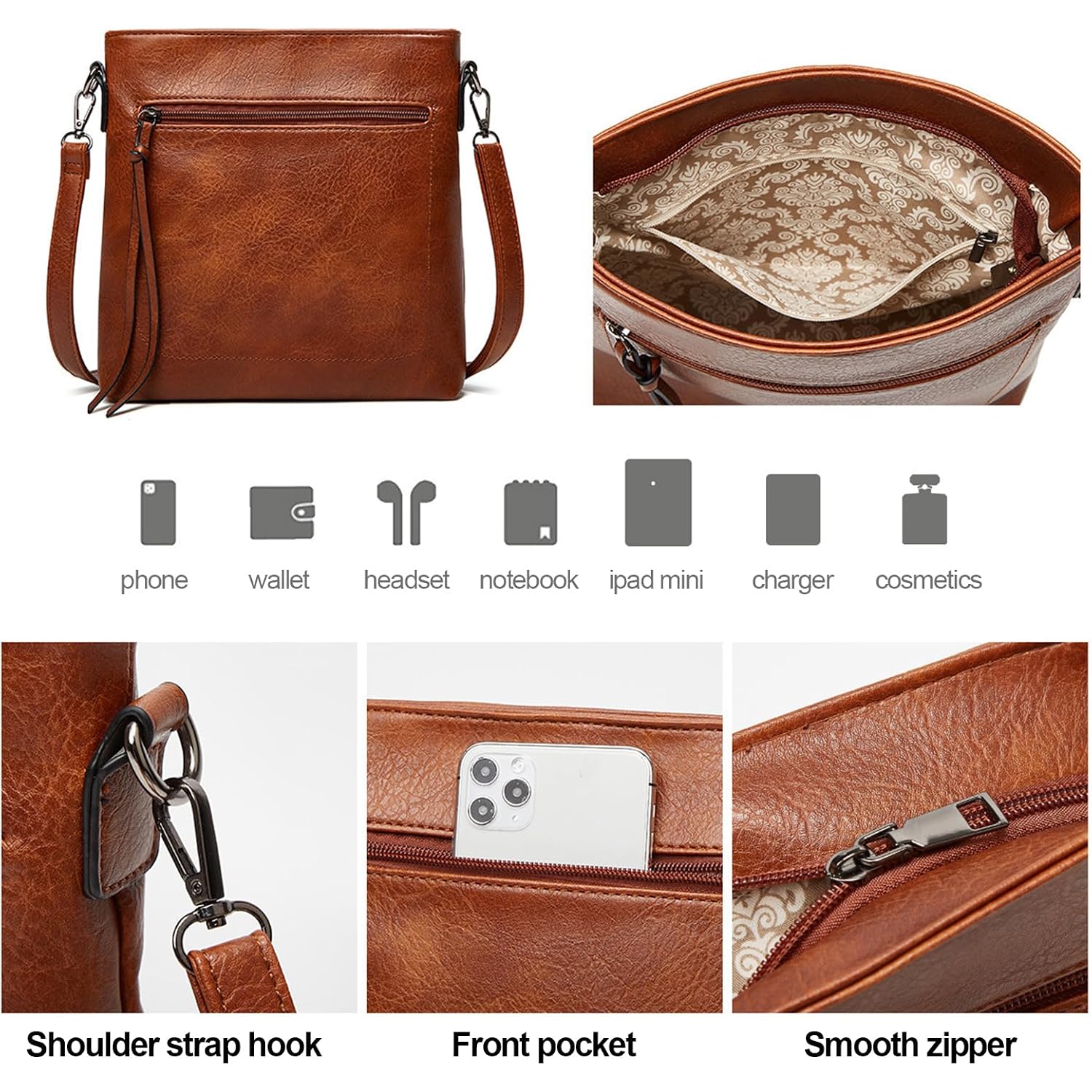 Auralith Purses For Women, 3-In-1 Hobo Crossbody Shoulder Handbags Bags