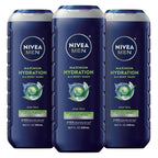 Nivea Men Maximum Hydration Body Wash For Dry Skin, Aloe Vera Enriched, 3-In-1 Moisturizing Body Wash, Face And Hair, Paraben Free, Vegan Formula, 16.9 Fl Oz Bottle, Pack Of 3