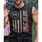 4th of July Shirts Mens Muscle Tank Top 1776 Sleeveless Graphic Gym Workout American Flag Shirt
