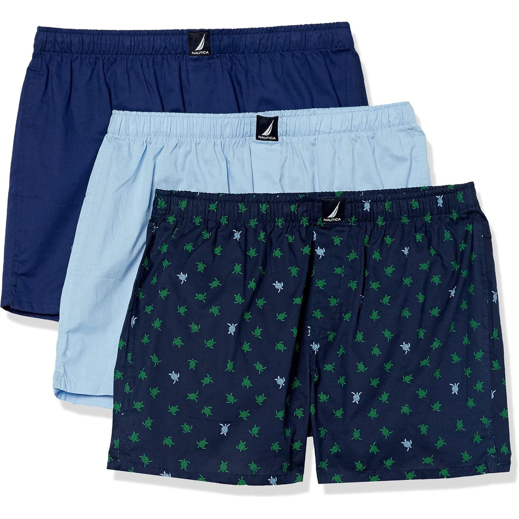 Nautica Men'S Classic Cotton 3-Pack Woven Boxers