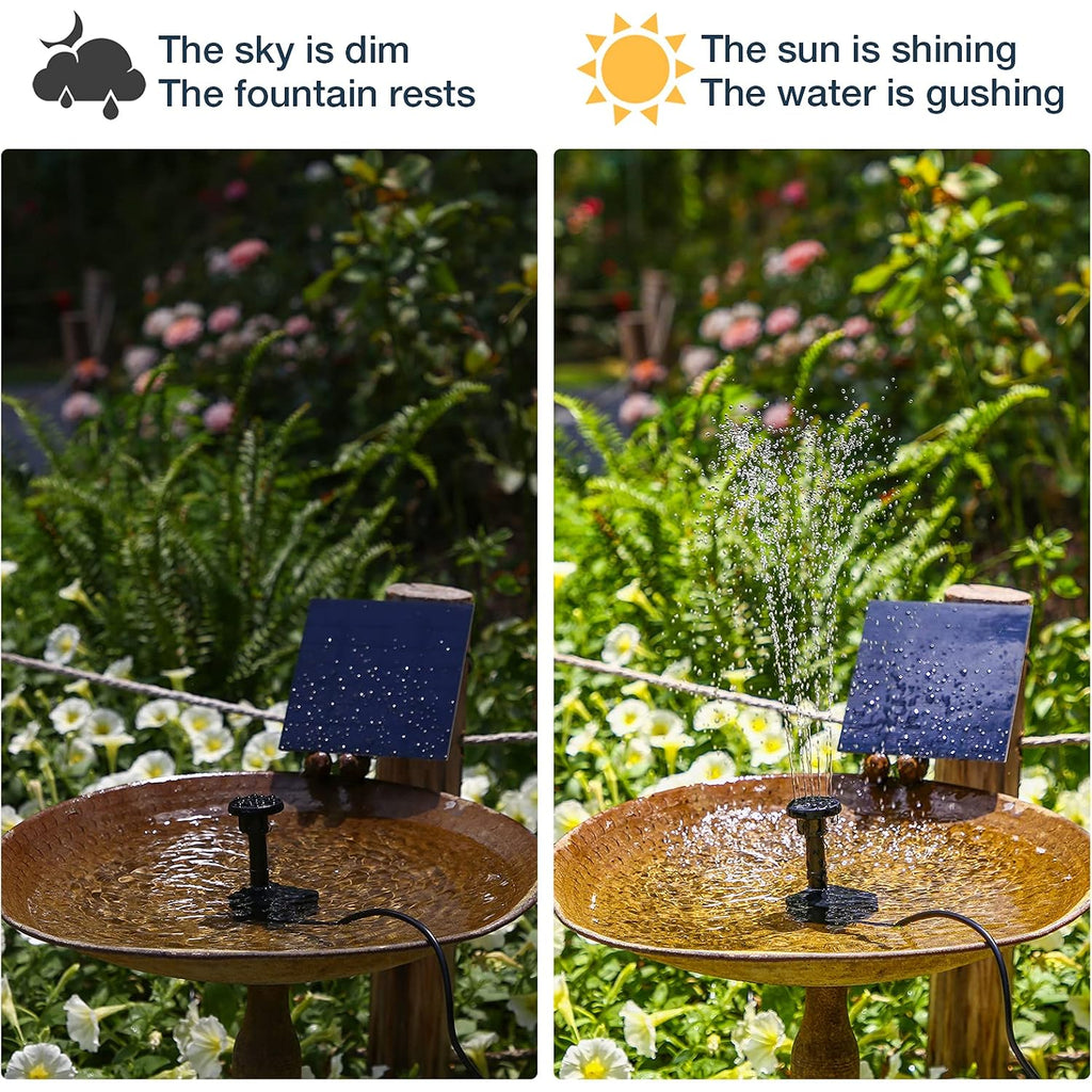 Aisitin Diy Solar Water Pump Kit For Water Feature Outdoor With 6 Nozzles | 2026 Solar Fountain Pump, Solar Powered Water Fountain For Bird Bath, Ponds, Garden, Fish Tank