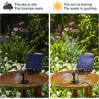 Aisitin Diy Solar Water Pump Kit For Water Feature Outdoor With 6 Nozzles | 2026 Solar Fountain Pump, Solar Powered Water Fountain For Bird Bath, Ponds, Garden, Fish Tank