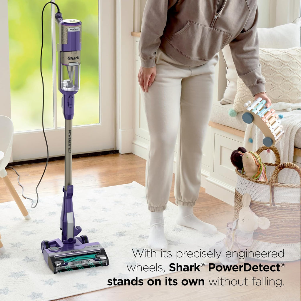 Shark Powerdetect Ultra-Light Corded Stick Vacuum With Duoclean Technology, Self-Cleaning Brushroll For No Hair Wrap, Anti-Allergen Complete Seal & Odor Neutralizer Technology, Eggplant, Hz4002