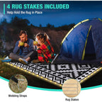 Haushof 5' X 8' Outdoor Rug With Led Strip Light, Waterproof Patio Mat | Waterproof Surface, Easy-Clean Design, Reversible Double-Sided Use, Rv Camping Beach Porch Balcony Use