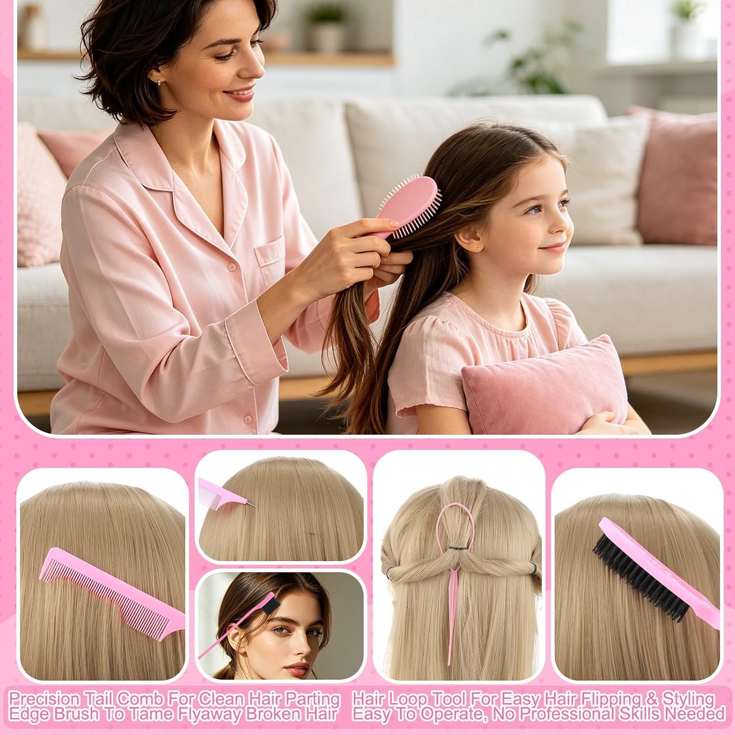 946 Pcs Hair Accessories For Girls, Colorful Hair Rubber Bands Elastic Hair Ties With Cute Hair Clips Hair Styling Tools