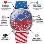 Watches For Women Men, Red Blue Silicone Strap, Large Face Big Number | Easy To Read, Fashion Quartz Analog, 30M Water Resistant