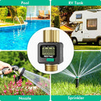 Restmo Water Flow Meter, Measure Gallon/Liter Consumption And Flow Rate | Brass Inlet & Outlet, Water Meter For Outdoor Garden Hose Watering, Rv Water Tank Filling, Lawn Sprinkler And Nozzle Sprayer