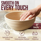 Superbaking Sourdough Starter Kit, 9" Round Banneton Bread Proofing Basket Set Of 2, Sourdough Bread Baking Supplies, Sourdough Tools With Silicone Bread Sling, Bread Making Tools, Baking Gifts