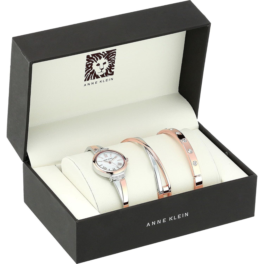 Anne Klein Women'S Premium Crystal Accented Bangle Watch Set, Ak/2245