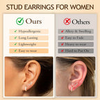 Turandoss 7 Pairs Gold Earrings for Women - Hypoallergenic 14K Gold Plated Stud & Hoop Cartilage Earring Sets Lightweight Helix Lobe Tragus Conch Earrings for Women