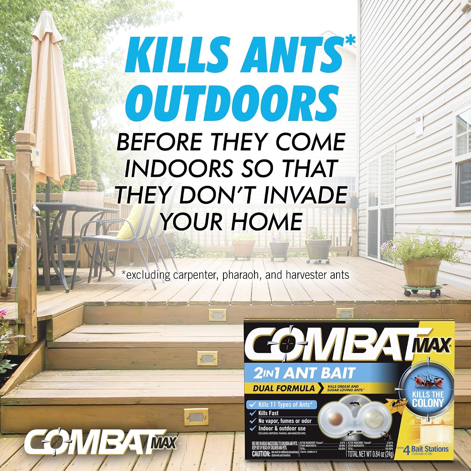 Combat Max 2 In 1 Ant Bait Station, 4 Count