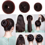 Willbond Hair Bun Shaper Set, 3 Pcs Hair Donut, 2 Pcs Bun Marker, 4 Pieces Ponytail Tool, 10 Pieces Bobby Pins And 2 Elastic Bands, Hairs Styling Accessories Maker Kit For Women(Brown）