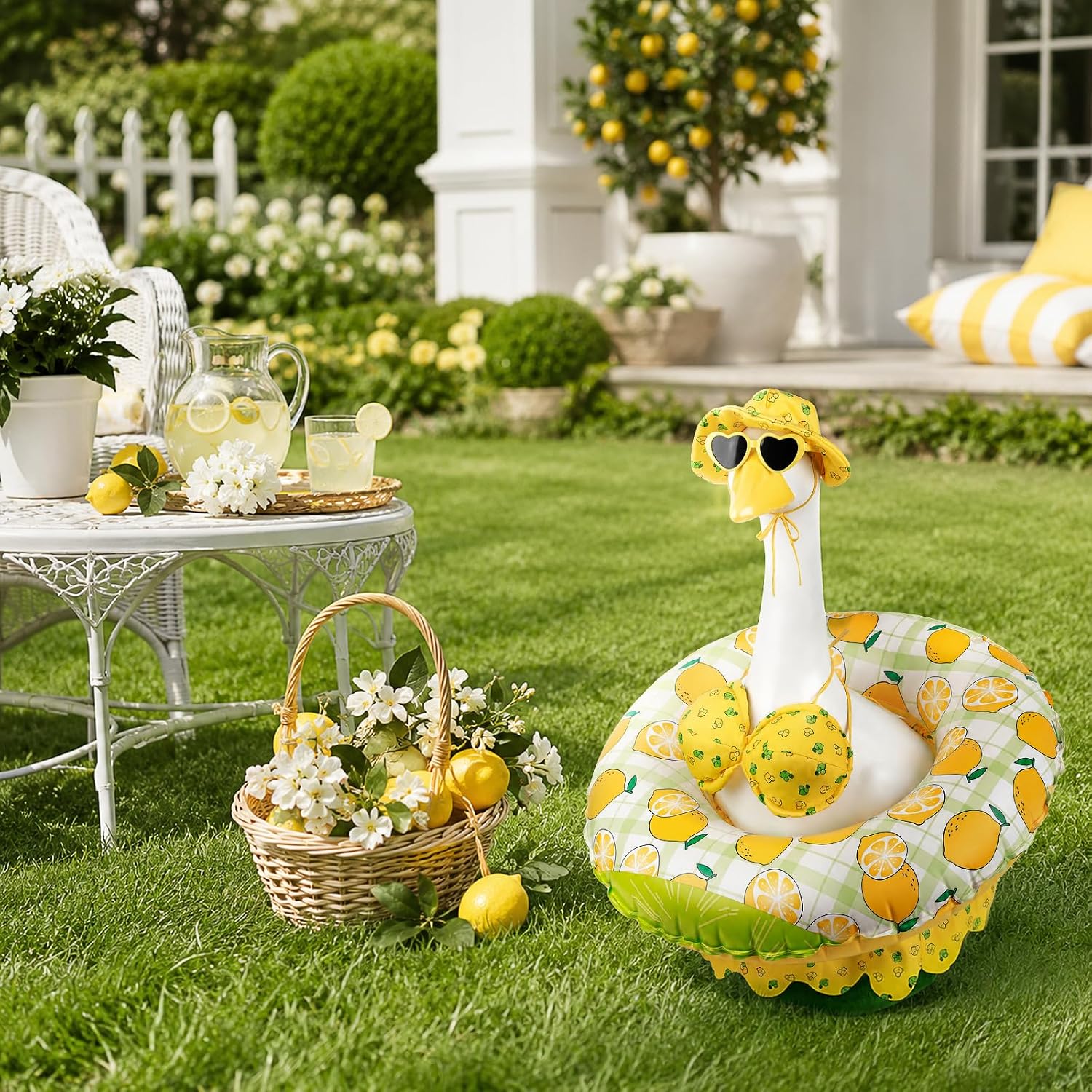 Porch Goose Summer Outfits 23 Inch - Hawaiian Bikini Lawn Goose Costume For Luau Party, Outdoor Garden Patio Yard Decor, Pool Party - Goose Clothes Durable Gift