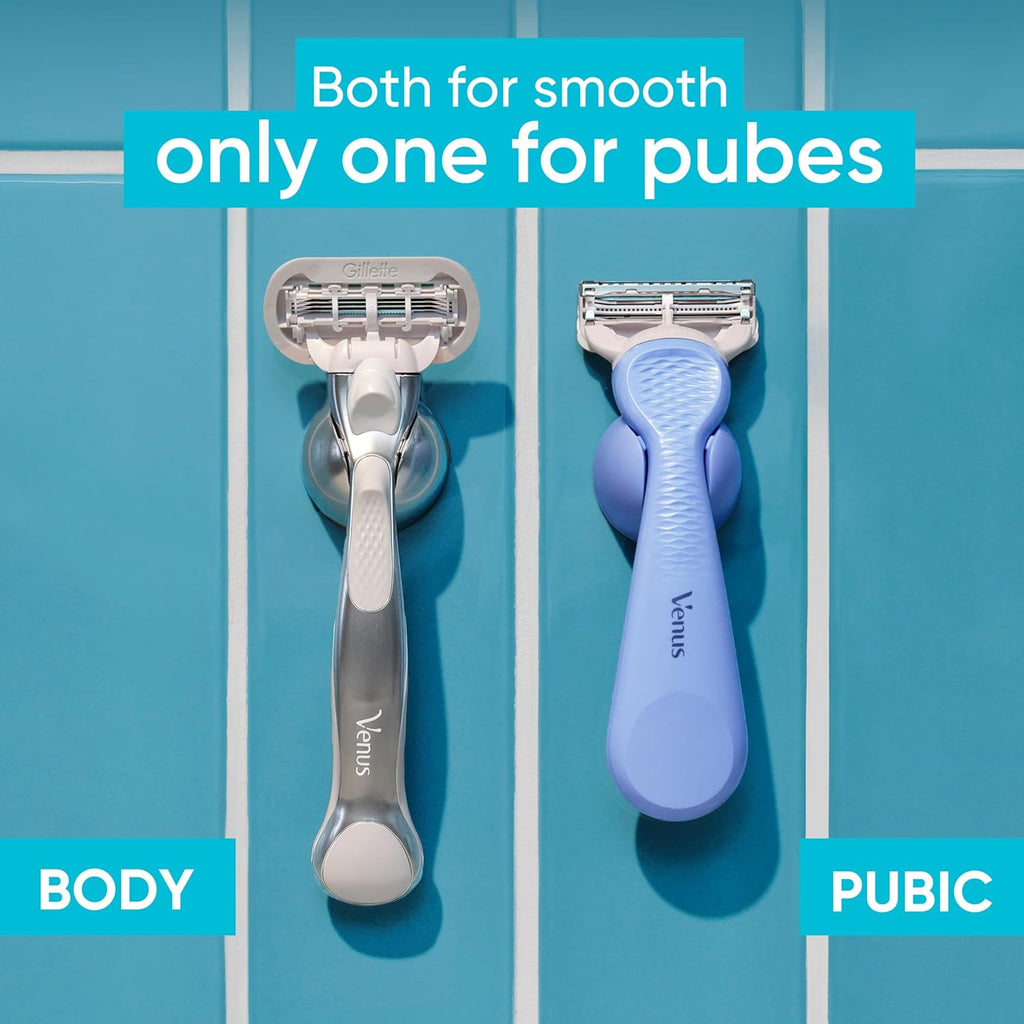 Gillette Venus Intimate Grooming Women's Razor for Pubic Hair + Body for Women, Shaving Kit for Women, 1 Body + 1 Pubic Razor