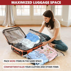 Vacuum Seal Bags For Clothing Travel And Home Storage, Travel Vacuum Bags With Electric Pump, Space Saver Compression Packing Cubes For Luggage Suitcase Bedding Blankets Clothes, 12 Combo