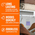 Terro Clothes Moth Killer, 3-Pack, Kills Adult Moths, Larvae & Eggs | Fast-Acting Odorless Formula, 24 Hour Protection For Closets Wardrobes Drawers Storage Areas, Treats 3 Standard Closets