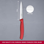 Victorinox VIC-6.7731 Swiss Classic Paring 4" Serrated Spear Point Blade 5/8" Width at Handle Red
