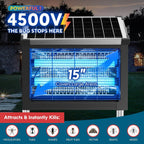 Solar Bug Zapper Outdoor, Phatroyyee Mosquito Zapper 4500V, Waterproof Portable Fly Zapper, Rechargeable Electric Mosquito Killer, Cordless Fly Insect Mosquitos Trap For Patio Yard Home Garden Camping
