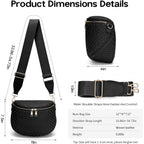 Fodoko Woven Crossbody Bag For Women Woven Leather Bum Bags Checkered Cross Body Bags With Zipper