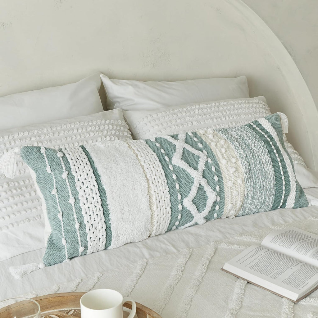 Zicoto Decorative Boho Lumbar Pillow Cover 14X36 – Beautiful Throw Pillow With Soft Texture For Bed, Couch Decor Or As Body Cushion – A Stylish Addition To Your Bedroom