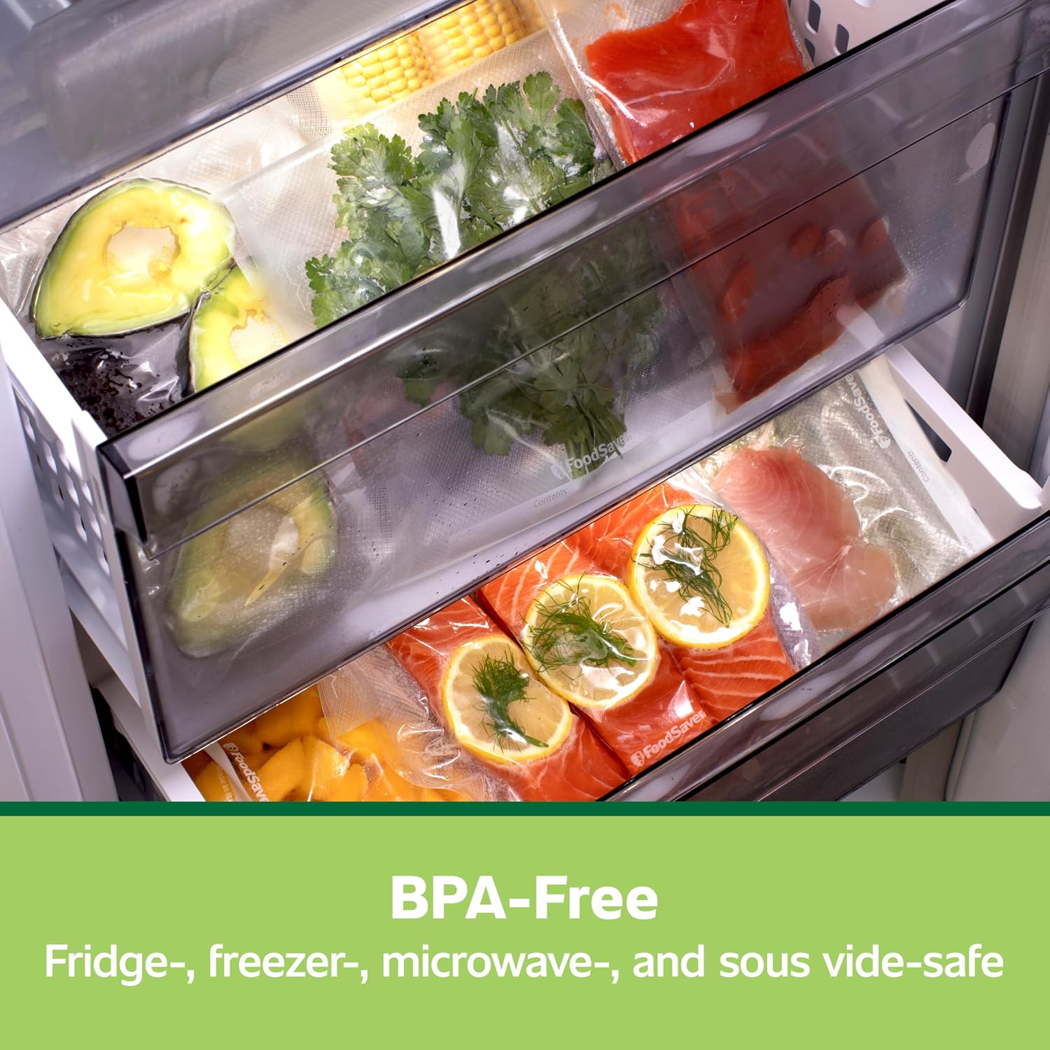 Foodsaver Quart Pre-Cut Vacuum Seal Bags, Easy Use Vacuum Storage Bags, Align To Seal And Tear To Open Vacuum Sealer Storage Bags, 43 Pack
