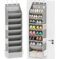 Shoe Organizer, Over The Door Shoe Organizer, Hanging Closet Shoe Storage With Large Deep Pockets, Fits 16–24 Pairs Of Sneakers, Sandals, Boots, Gray