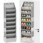 Shoe Organizer, Over The Door Shoe Organizer, Hanging Closet Shoe Storage With Large Deep Pockets, Fits 16–24 Pairs Of Sneakers, Sandals, Boots, Gray