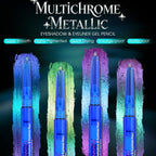 Susikeki 4Pcs Chameleon Metallic Eyeshadow & Eyeliner Gel Pencil Set – Multichrome Shifting Colors Glitter Eye Makeup, Waterproof Long-Lasting Smudge-Proof Duochrome Pencil For Multi-Dimensional Looks