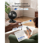 Dreo Smart Fan For Bedroom, Powerful 85 Ft Airflow, 12 Inches, Desk Fans In 20Db Quiet, 90°+90° Oscillating Fans, App/Voice Control, 9 Speeds & 8/12H Timer For Home Office Dorm